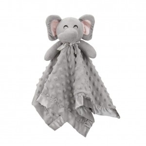 Elephant Security Blanket Soft Baby Lovey Unisex Lovie Baby Gifts for Newborn Boys and Girls Baby Snuggle Toy Baby Elephant Stuffed Animal Grey 16 Inch