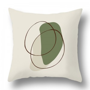 Green plant abstract geometric print pillow cover home sofa bed living room cushion cushion cover wholesale