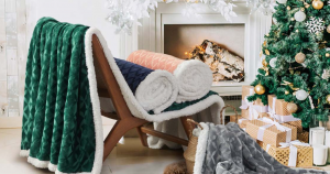 Sofa Bed Lap Plush Fuzzy Brushed Sherpa Throw Blanket