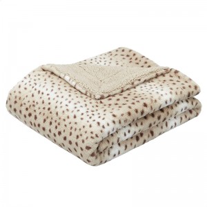 Blanket, 60″x70″ – Beige Animal Print