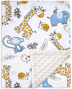 Baby Blanket Super Soft Plush with Double Layer Dotted Backing, Lovely Brown Animals Printed Unisex Design Receiving Blanket