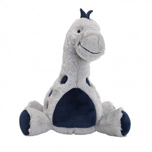 Cozy faux fur Baby Dino Blue/Gray Plush Dinosaur Stuffed Animal Toy-Spike Polyester