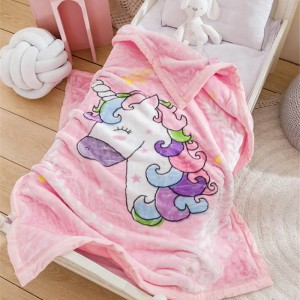 Pink Unicorn Pattern Comfortable Flannel Children’s Blanket