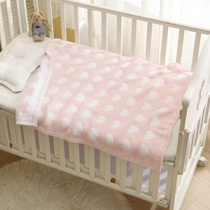 Baby Bed Blanket, Love Heart Receiving Swaddling Blanket for Baby Boys & Girls, Unisex Plush Soft Warm Throw Blanket for Newborn Infant & Toddler