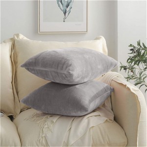Mezcla 2 Pack Soft Fleece Throw Pillow Covers 18×18 Inch, Decorative 18×18 Pillow Cover Square Pillow Case for Couch/Sofa/Car/Bed-45×45 cm, Light Grey