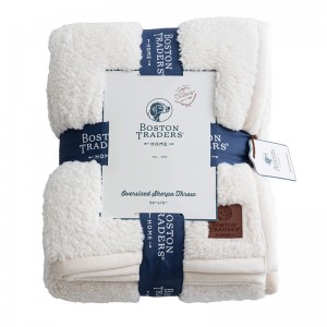 Double Layered Sherpa Throw Blanket – Oversized Warm and Soft Reversible Sherpa Bed Blanket (Ivory)