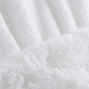 Faux Fur Sherpa Throw Blanket, 50″x60″ – Bright White