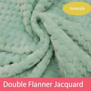 Double Flannel Fleece Jacquard Weave Blanket, Creamy White Twin Size Cozy Couch/Bed For Kids Adult