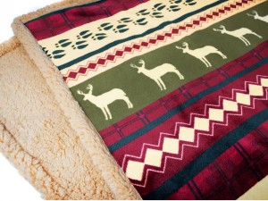 Premium Christmas Blanket Sherpa Fleece Throw| Plush Christmas Decoration, Reindeer, Cozy Reversible Winter Holiday Cabin Blanket for Sofa Couch