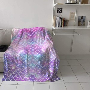 Home Artistic Blanket, Ombre Beauty Mermaid Fish Scale Soft Flannel Fleece Bed Blacket for Couch, Throw Blanket for Cover Men Women Aults Kids Girls Boys, Mermaid6thh8209, 60X80IN