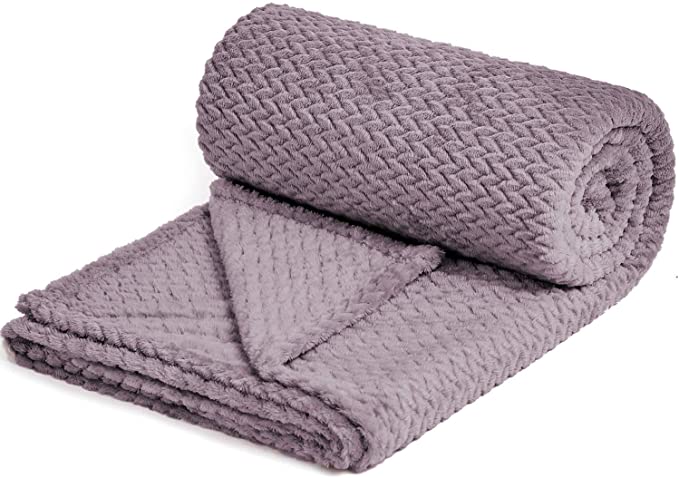 Free sample for Thin Blanket Glow In The Dark - NEWCOSPLAY Super Soft Throw Blanket Premium Silky Flannel Fleece Leaves Pattern Lightweight Blanket All Season Use (Light Purple, Throw(50″x60...