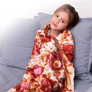 Pizza Blanket, Realistic Funny Food Blankets, Novelty Nap Lightweight Blanket, Comfortable Soft and Cozy Burrito Tortilla Throws Flannel Blanket for Kids and Adult