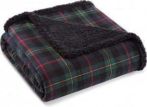 Throw Blanket, Reversible Sherpa & Brushed Fleece Bedding, Lightweight Home Decor for Bed or Couch