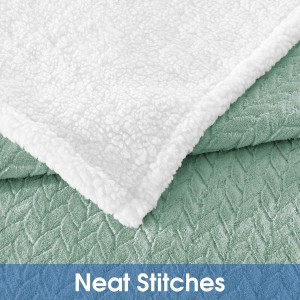 Sherpa Blanket Flannel Fleece Soft Fuzzy Blanket King Size Jacquard Weave Leaves Pattern Lightweight Plush Cozy Warm Couch/Bed Blanket for All Season
