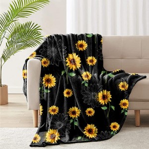 Sunflower Blanket Sunflowers Flannel Throw Blanket for Couch Sofa Bed Living Room Sunflower Decor Sunflower Gift for Women 50×60 inch