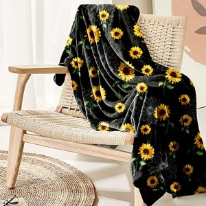 Sunflower Blanket Sunflowers Flannel Throw Blanket for Couch Sofa Bed Living Room Sunflower Decor Sunflower Gift for Women 50×60 inch