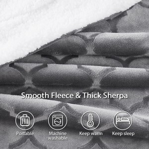 Sherpa Throw Blankets, Microfiber Soft Throw Blanket for Bed, Plush Warm Throw Blankets for Adults, Fleece Throw Blanket for Couch