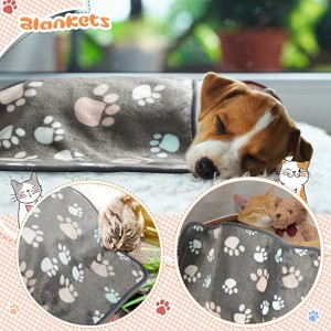 Pet Dog Puppy Blanket Paw Print Fleece Blanket for Small Medium Large Pet Dog Cat Warm Soft Sleep Mat Puppy Kitten Soft Blanket Throw Doggy Warm Bed Mat