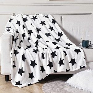 High definition Throw Blanket 127×154 - Large Flannel Fleece Plush Blanket Throw Size(50″x70″, Star Print Pattern) – Luxurious Lightweight Plush Warm Bed Blanket – Bao...