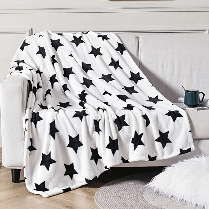 Best-Selling Plush Fabric - Large Flannel Fleece Plush Blanket Throw Size(50″x70″, Star Print Pattern) – Luxurious Lightweight Plush Warm Bed Blanket – Baoyujia