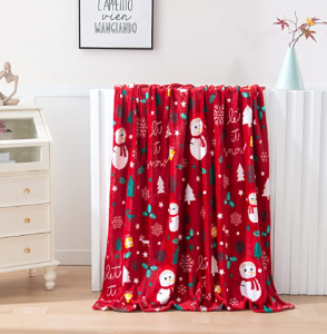 Comfort Velvet Plush Christmas Holiday Printed Fleece Throw/Blanket-50 x 60inch, 50 x 60 inch