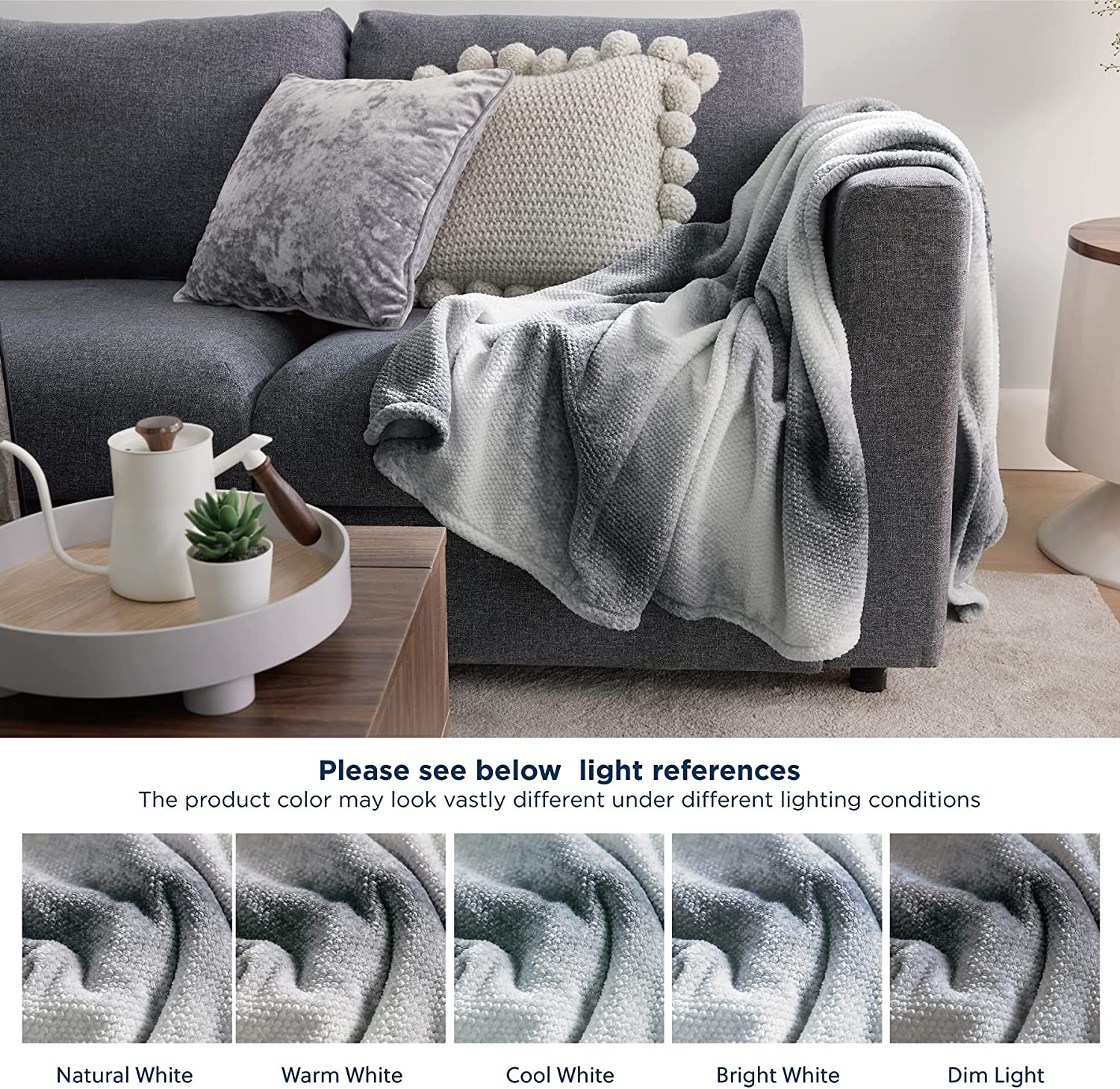 Fleece Blankets Twin Size Grey – Cozy Lightweight Soft Throws and Blankets for Sofa Featured Image