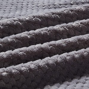 Fleece Bed Blanket Gray King Size Blanket – Textured Microfiber Cozy Plush Luxury Blanket