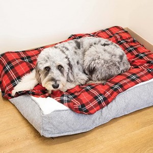 Soft Polar Fleece Blankets for Dogs, Cats, Puppy (6-Pack, Plaid), Assorted Colored Pet Blankets for Dogs