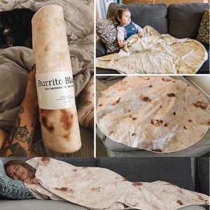 Tortilla blanket super soft wholesale polyester flannel round funny baby blanket