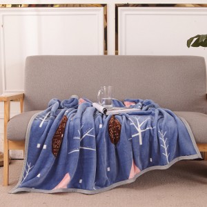New Style High Quality soft coral fleece children printing shawl small blanket