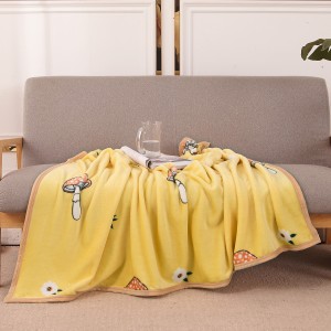 New Style High Quality soft coral fleece children printing shawl small blanket
