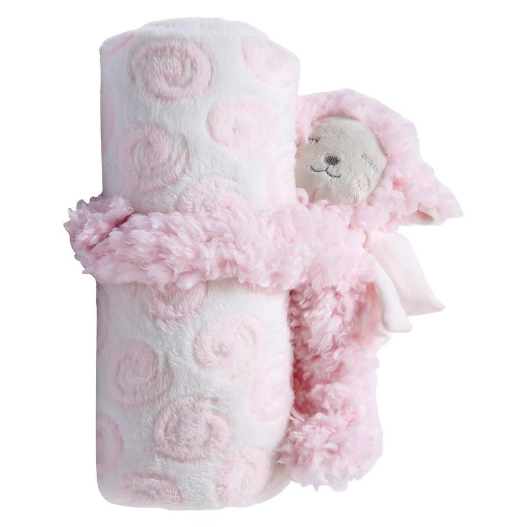 18 Years Factory Sherpa Fabric Camouflage - Cross Border Wholesale Hot sale 100% polyester baby flannels toy animals newborn summer quilt blanket – Baoyujia detail pictures