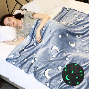 Best Quality Wholesale Printed Kids hot sale 100% polyester coral fleece baby flannel glow in the dark blanket