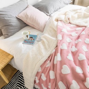 New Nordic style double-layer thickened warm coral velvet blanket lamb velvet sofa blanket flannel nap blanket wholesale