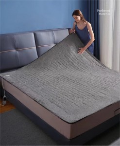 Double plush mattress with dual temperature and multi-speed control