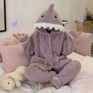 Full size soft women matching christmas pajamas for family shark ladies pajamas set