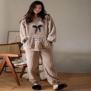 2020 hot sale sleepwear women’s corduroy sleepwear coral fleece outerwear pajamas