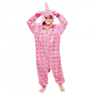 Conjoined new style cute online horse kids christmas pink sleep pajamas