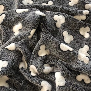 High quality double side printed flannel fleece material for throw blanket