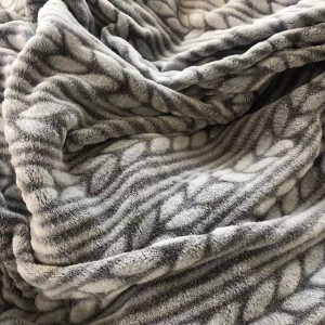 Super soft 100% polyester Double sides Embossed  flannel fabric for blanket