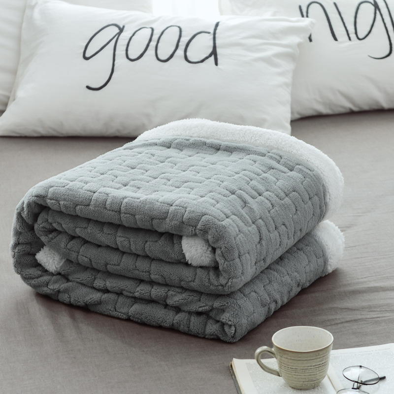 2021 High quality Hometextile Bedding Fabric - Double layer thickened warm comfortable cotton blanket Nordic leisure blanket golden sable blanket takeout blanket faleirong dormitory blanket –...