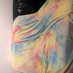Tie Dye rainbow flannel fabric Wholesale 100%Polyester  For clothes