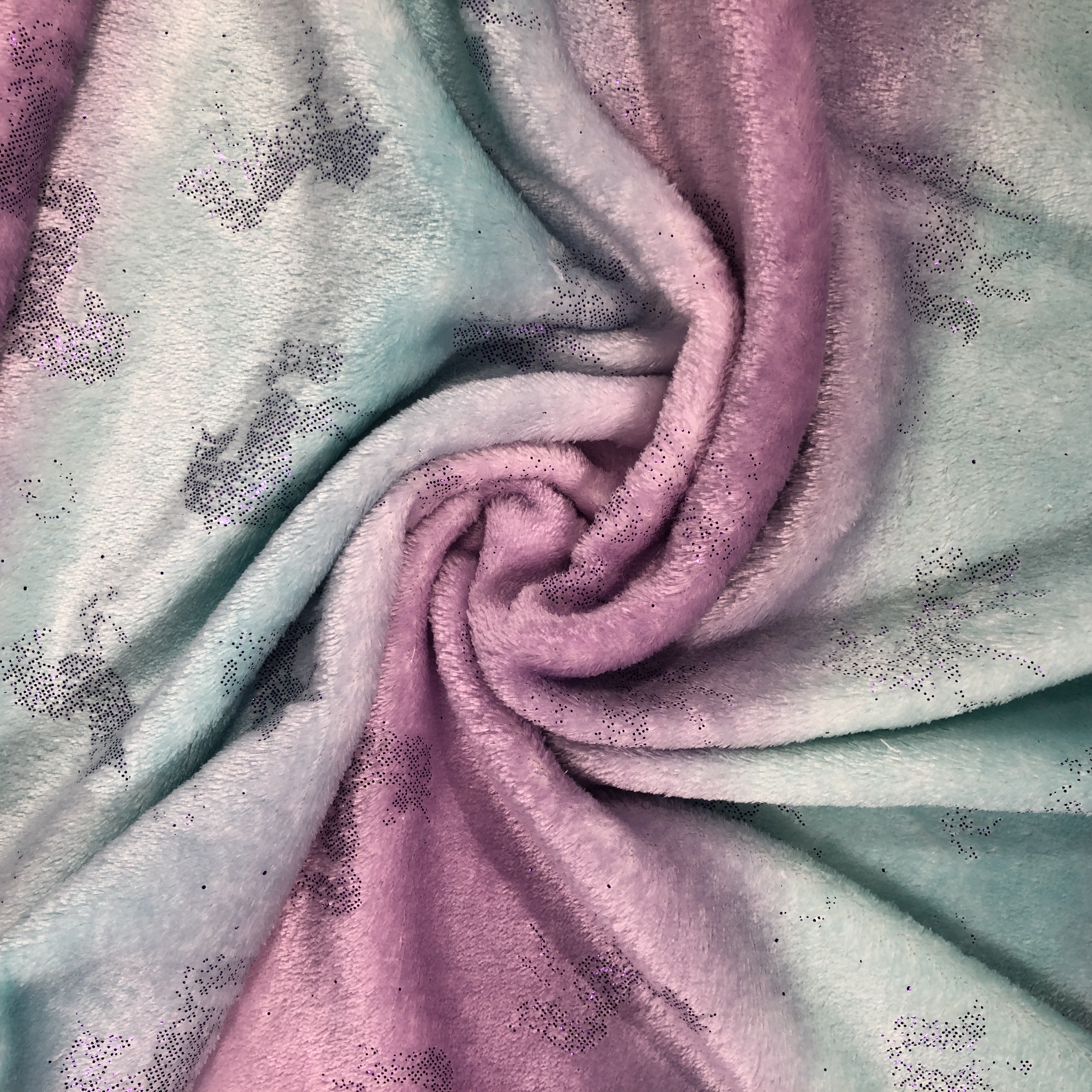 Reliable Supplier Plush Fabric Extra Soft - Bronzing tie dye flannel fabric Hot Stamping Two Side Printing No Pilling Soft Polyester Flannel Fleece Fabric For Clothes – Baoyujia detail pictures