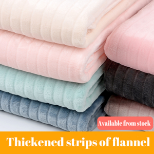 Autumn/winter coral fleece Solid plush pajamas Blankets Home attire Thickened stripes double-sided flannel