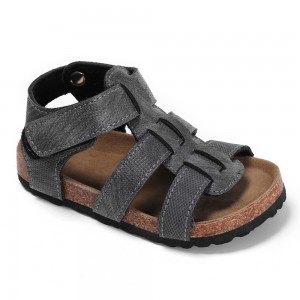 High Quality Open-toe Kids Boys Children Bio Cork Sandals with Comfortable Memory Foam Cushion