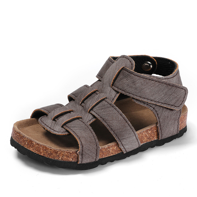 High Quality Open-toe Kids Boys Children Bio Cork Sandals with Comfortable Memory Foam Cushion Featured Image