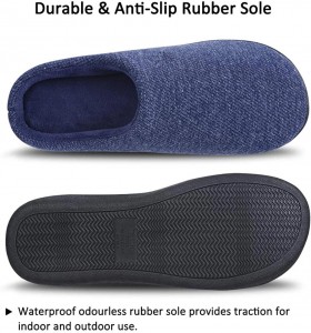 Wholesale Prime Quality Men’s Memory Foam Indoor Slippers with Comfortable Foot-bed