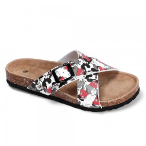 Teenagers and Children Cross Straps cork foot bed Sandals for Boys and Girls with Beautiful Cartoon Printing