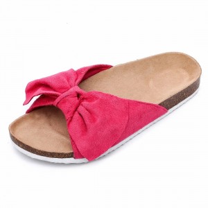 Wholesale Camouflage PU Upper Footbed Cork Sole Flat Sandals Women Comfortable