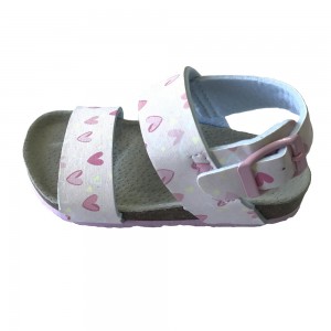 Prime Quality Toddler Girls Cork Footbed Sandals With Sweet Heart Print